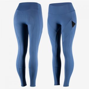 Indigo Dark Blue Women's Silicone Full Seat Tights with phone pocket