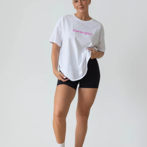 T Shirt Oversized (Premium Cotton) - Horse Girl Edition - White